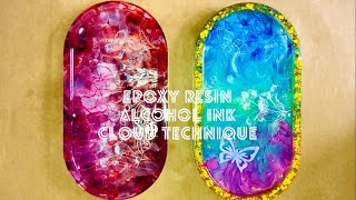 How to use the Alcohol Ink Cloud Technique epoxyresin resinpour homedecor flowers inkart [upl. by Martguerita940]