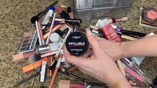 ASMR NO TALKING  ORGANIZING MY MAKEUP COLLECTION  RUMMAGING [upl. by Dnilazor]