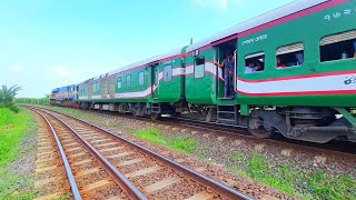 Bangladesh Railway Most Longest Inter city train Drutojan express  Departure Ishwardi by pass [upl. by Aihsened]