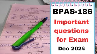 BPAS186 Important Questions For Dec2024 Important topics for bpas186 Previous year questions [upl. by Sloane]