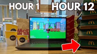 i SPENT 12 HOURS at MCDONALDS playing Pet Simulator X [upl. by Hannah]