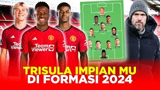 FORMASI MENGERIKAN MU 2024 TERBENTUKNYA TRISULA IMPIAN PASCA PECAHKAN REKOR TRANSFER DEMI VINICIUS [upl. by Enak]