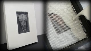 Printmaking using Plaster of Paris  No press or paper required [upl. by Eimat383]