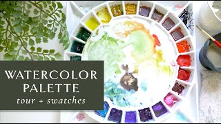 Whats in my Large Watercolor Palette and Swatches [upl. by Grethel]