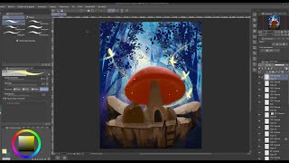 Ilustración digital Clip Studio 30 Entorno Bosque mágico [upl. by Ahsekal]