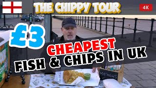 Chippy Review 77 Mathews Chippy Grimsby £3 FISH amp CHIPS Cheapest Fish and Chips in the UK [upl. by Ludie577]