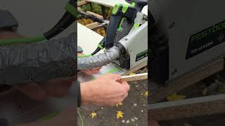 Festool TSV looking at the backside of the cut with New Blade PT 2 [upl. by Yartnod397]