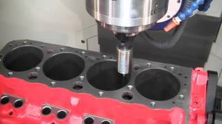 Combo 5axis CNC Cylinder Head amp Block Machining center The CENTROID A560 PortBlock [upl. by Rouvin442]