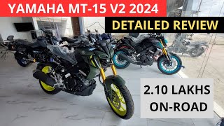 Yamaha Mt15 V2 2024 model detailed review  Features mileage amp Onroad price [upl. by Sylvia]