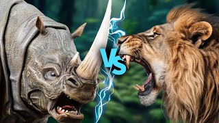 Rhino vs Lion Who would win in a fight [upl. by Urbanna]