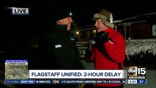 Flagstaff schools delayed after measurable snow [upl. by Flossy]