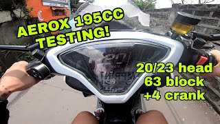 AEROX V2  195CC  TESTING 4 CRANK [upl. by Sanoy246]