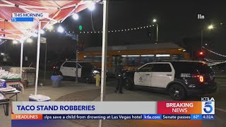 Two more taco stands held up in South LA armed robberies [upl. by Thorbert845]