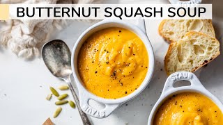 BUTTERNUT SQUASH SOUP  roasted butternut squash soup recipe [upl. by Nyre]