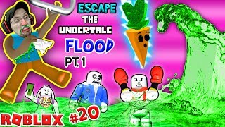 ROBLOX FLOOD ESCAPE Undertale Drowning Sick Town FGTEEV 20 Gameplay  Skit [upl. by Ahsienot]