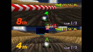 Mario Kart 64  Netplay  Project64KVE [upl. by Anawqahs]