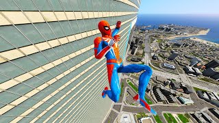 GTA5 SPIDERMAN Crazy Ragdoll vs Peds AI Wars  Battle of Ragdolls Active ragdoll physics [upl. by Nuawaj]