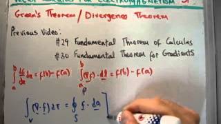 Vector Calculus for Electromagnetism 31  Greens Divergence Theorem [upl. by Gosselin]