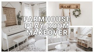 PLAYROOM MAKEOVER  ORGANIZE  DECORATE WITH ME  FARMHOUSE DECORATING IDEAS  HOUSE  HOLM [upl. by Dnamron798]