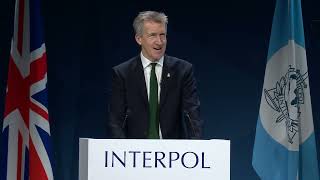 Dan Jarvis UK Minister for Security  INTERPOL General Assembly [upl. by Aicatan]