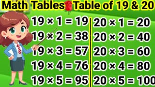 Table of 19 and 20 19 aur 20 ka Table 19 ka Table 20 ka Table Pahada 19 aur 20 tableof19and20 [upl. by Nosneh]