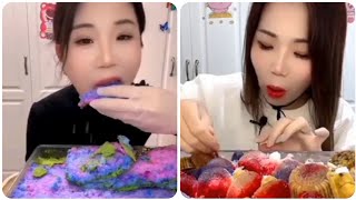 ASMR ICE EATING  ONLY YY ICE EATING ¦ REFROZEN SHAVED ICE EATING WITH MATCHA 🧊🩵💚 [upl. by Danna715]