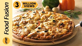 Chicken Fajita Thin Crust Pizza Recipe By Food Fusion [upl. by Nosac]