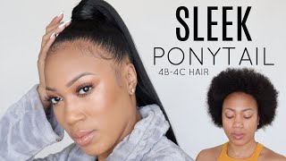 How to Sleek Ponytail on Short Natural Hair [upl. by Nessie442]