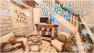 No Advanced Placing Modern Aesthetic Two Story Christmas House Speedbuild and Tour  iTapixca Builds [upl. by Rotceh]