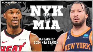 Miami Heat vs New York Knicks Full Game Highlights  Jan 27  2024 NBA Season [upl. by Enelad]