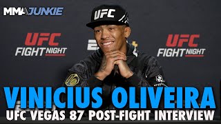 Vinicius Oliveira Breaks Down Wild Knockout of the Year Contender Flying Knee  UFC Fight Night 238 [upl. by Anavlys]