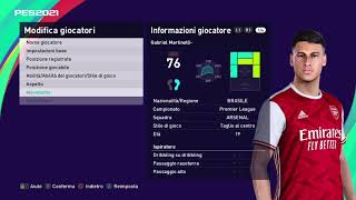 eFootball PES 2021 Edit Martinelli Arsenal [upl. by Aay]