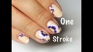 Nail art fleur très simple pour débutant en one stroke [upl. by Whall790]