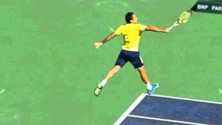 Almagro backhand Serve return Head height ball Super slow motion [upl. by Cynara]