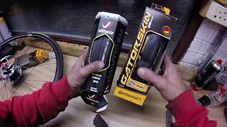 Continental Gator Skins V Vitorria Rubino Pro bicycle tyres [upl. by Sheree678]