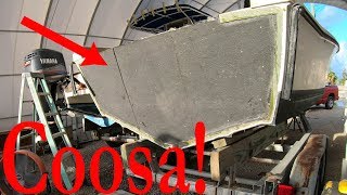 Fiberglassing A Composite Boat Transom Start to Finish [upl. by Yrahcaz]