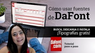 Como usar fuentes de dafont  Cómo buscar descargar e instalar tipografias gratis [upl. by Idnir630]