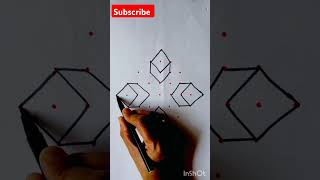 91 Dot Rangoli designs Simple rangoli designs Daily Rangoli rangolishorts [upl. by Naed75]