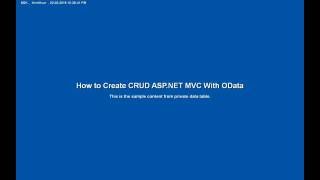 1 CRUD MVC OData V4 [upl. by Adnamor]