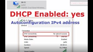 WiFi status IPv4 Connectivity No network access DHCP Enabled but Autoconfiguration IPv4 address [upl. by Liartnod]