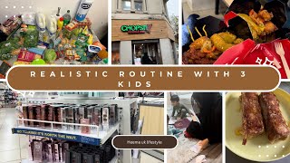 Realistic routine with 3 kids  weekly grocery  lunch at Chopstix [upl. by Anirdnaxela]