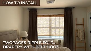 How to Install TWOPAGES Ripple Fold Drapery with Belt Hook [upl. by Avera616]