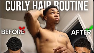 THE BEST CURLY HAIR ROUTINE FOR MEN  QUICK AND EASY [upl. by Varin213]