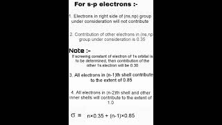 Slaters Rule Part2 chemistrywithsoumya slaterrule effectivenuclearcharge shieldingeffect [upl. by Eirok]