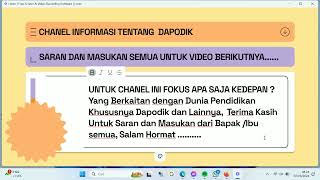 MASUKAN DAN SARAN TENTANG DAPODIK KEDEPANNYA AGAR CHANEL INI BERMANFAAT BAGI DUNIA PENDIDIKAN [upl. by Anig]