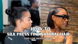 HOW TO SILK PRESS SHORT FINE THIN LOW DENSITY NATURAL HAIR TO ACHIEVE VOLUME AND FULLNESS [upl. by May148]