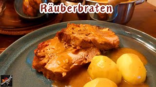 Räuberbraten knusprig und butterweich Schweinebraten aus dem Backofen mit einer leckeren Soße [upl. by Dunston]