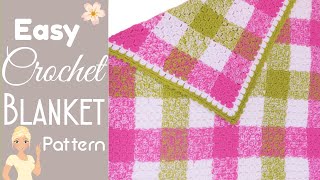 Easy Plaid Crochet Blanket  A Luxurious Gingham Crochet Blanket Youll Love [upl. by Ahsrav]