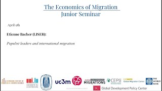 The Economics of Migration Junior Seminar session 72 9042024 [upl. by Oiratno809]