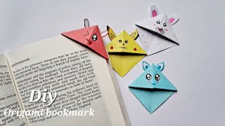 Diy kawaii bookmark  easy origami bookmark corner [upl. by Tanney]